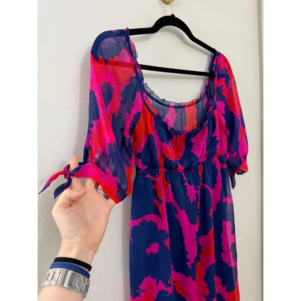 Diane von Furstenberg Maximailst Funky 100% Silk Leopard Animal Print Dress M - Picture 7 of 10